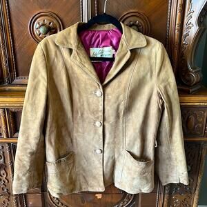 Vth Boho 70’s Lady California tan suede Penny Lane festival blazer/jacket.
